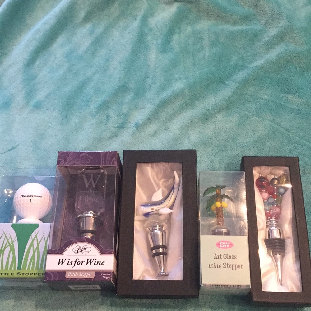 Wine bottle stoppers (five) assorted